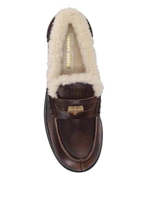 Miu Miu shearling loafers - Brown - zdjęcie produktu nr 2