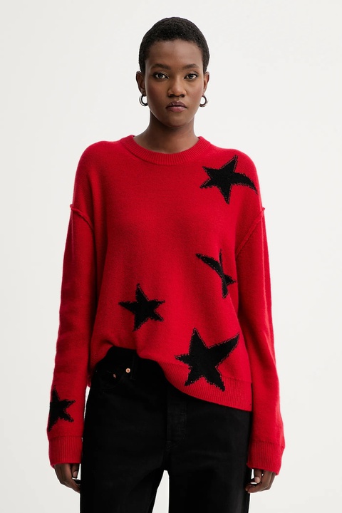 ZADIG&VOLTAIRE sweter kaszmirowy damski kolor czerwony KWSW02844 - zdjęcie produktu nr 1