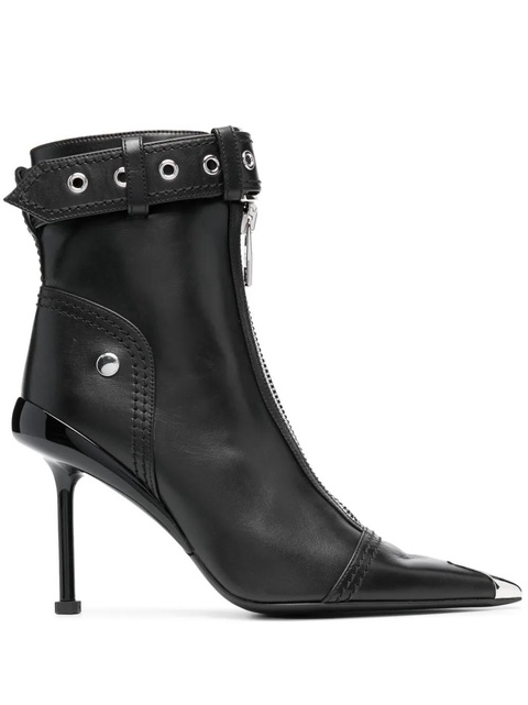 Alexander McQueen buckle-fastening leather ankle boots - Black - zdjęcie produktu nr 1
