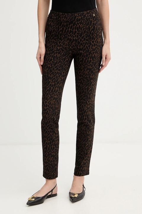 Guess spodnie CRETA damskie kolor brązowy fason cygaretki medium waist W5BB18 W2362 - zdjęcie produktu nr 1