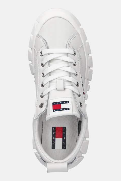 Tommy Jeans sneakersy skórzane TJW VULC FLATFORM LEATHER damskie kolor biały EN0EN03008 - zdjęcie produktu nr 2