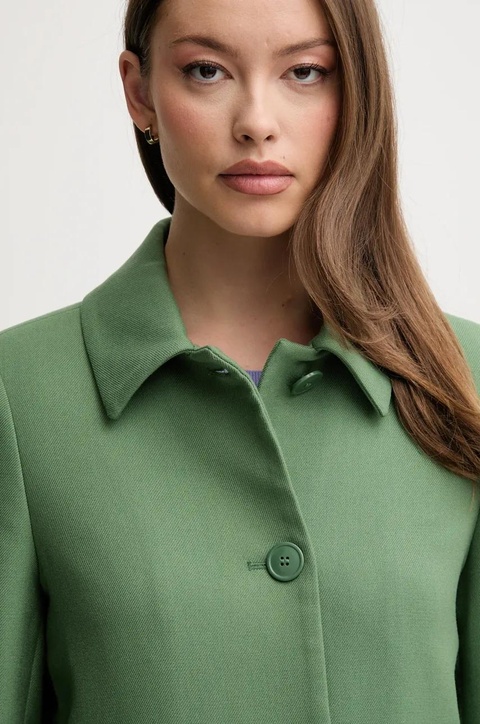 United Colors of Benetton płaszcz damski kolor zielony przejściowy 2YEBDN07N - zdjęcie produktu nr 2