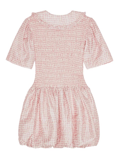 GANNI ruffled smocked mini dress - Pink - zdjęcie produktu nr 2