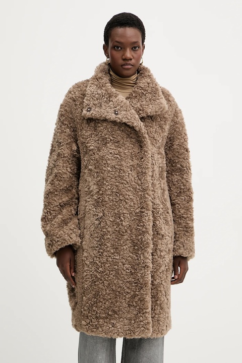 BOSS płaszcz z domieszką wełny kolor beżowy 50548340 - zdjęcie produktu nr 1