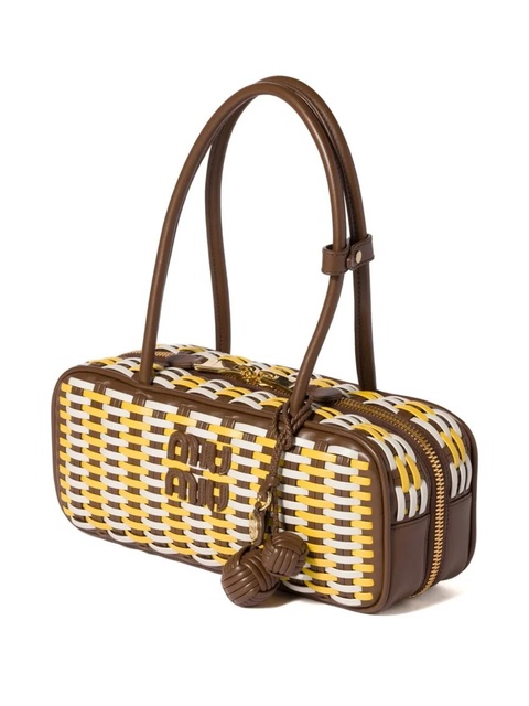 Miu Miu ´Beau woven-effect tote bag - Brown - zdjęcie produktu nr 2