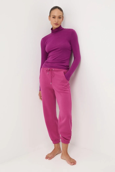 Medicine spodnie dresowe damskie kolor różowy gładkie - zdjęcie produktu nr 2