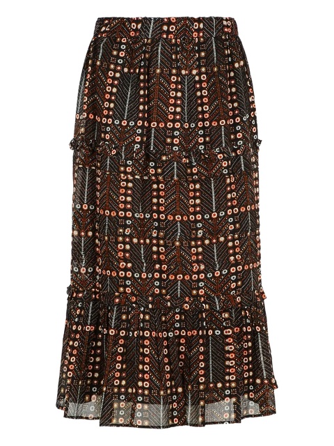 ISABEL MARANT tiered patterned skirt - Black - zdjęcie produktu nr 1