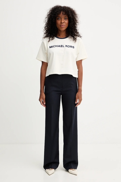 MICHAEL Michael Kors t-shirt bawełniany damski kolor beżowy MF551WN2ZU - zdjęcie produktu nr 2