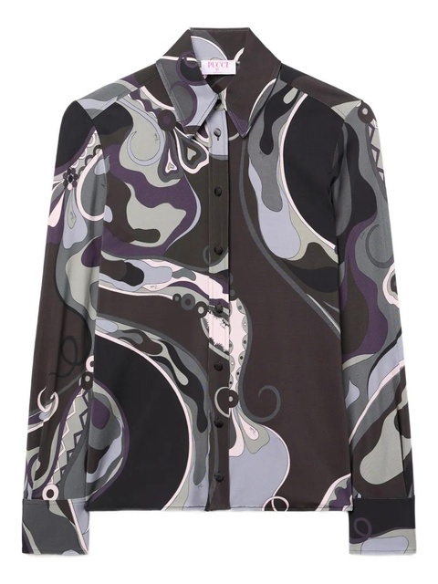PUCCI orchidee print satin shirt - Black - zdjęcie produktu nr 1