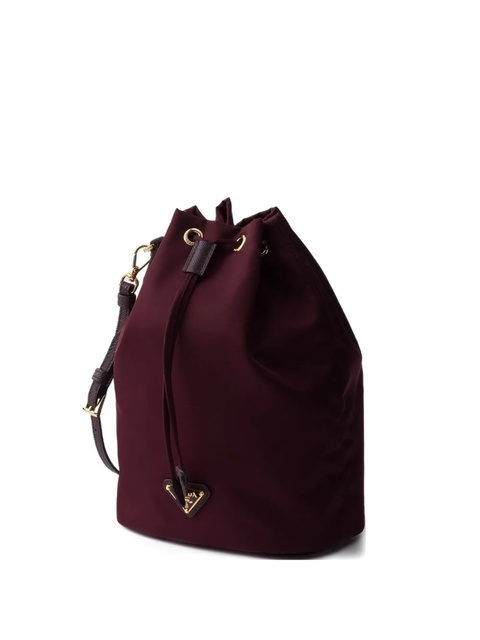 Prada drawstring metal-logo bucket bag - Red - zdjęcie produktu nr 1