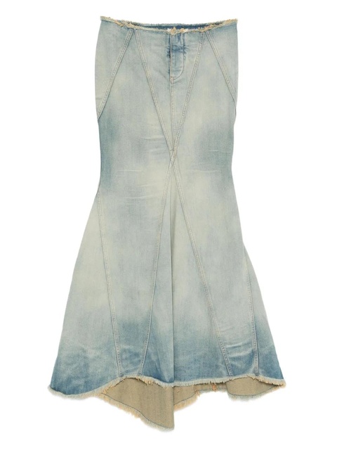 Off-White frayed panelled skirt - Blue - zdjęcie produktu nr 2