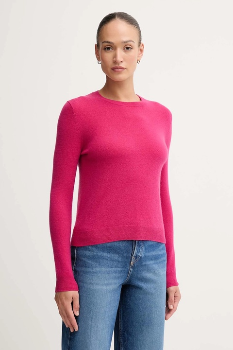 United Colors of Benetton sweter wełniany damski kolor różowy lekki - zdjęcie produktu nr 2