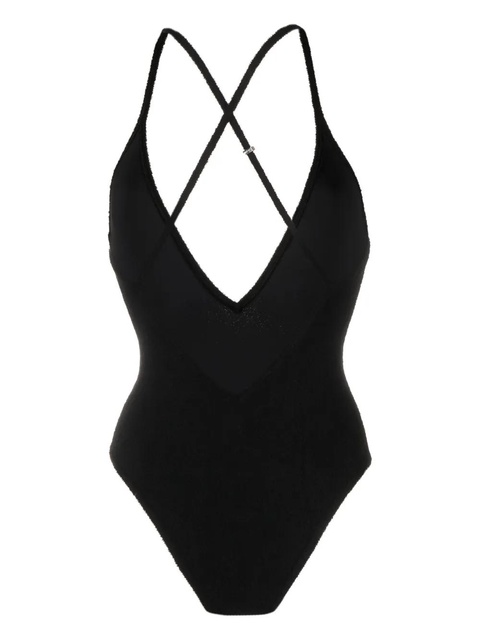 The Attico crossover-strap swimsuit - Black - zdjęcie produktu nr 2