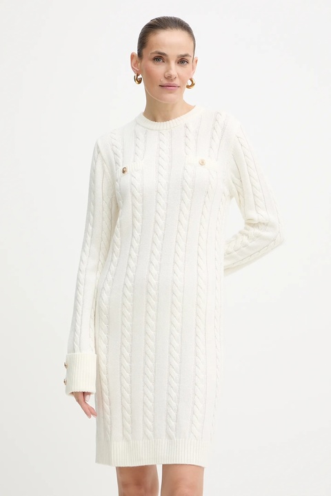 Guess sukienka z dodatkiem wełny ELSA kolor beżowy mini prosta W5BK46 Z1192 - zdjęcie produktu nr 1