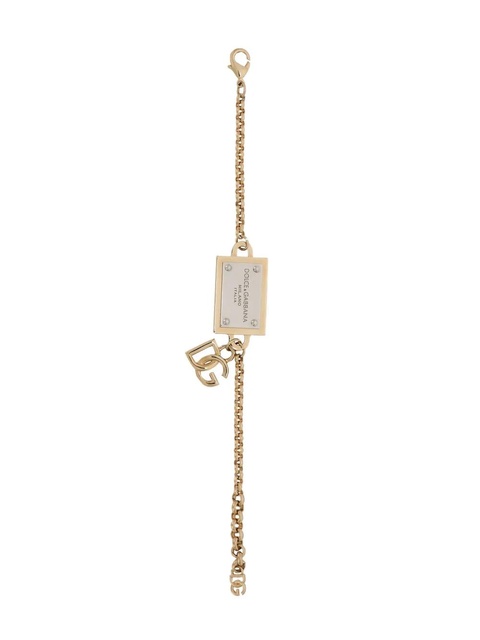 Dolce & Gabbana logo-lettering chain-link detailing bracelet - Gold - zdjęcie produktu nr 2
