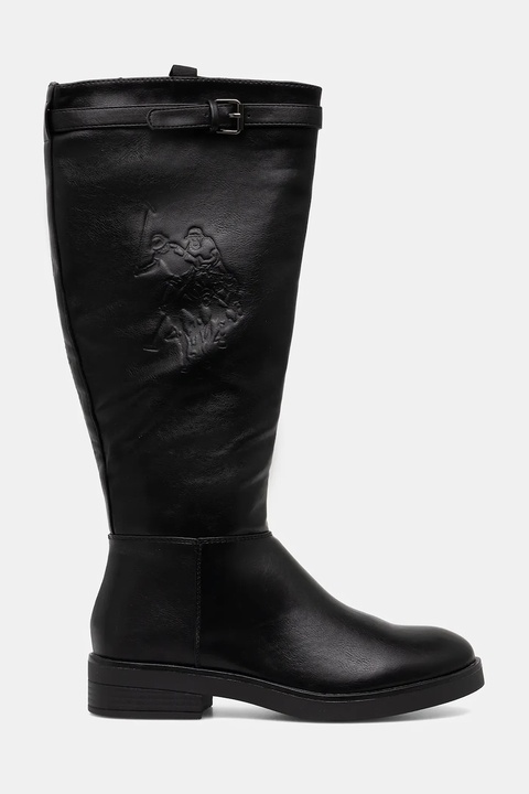U.S. Polo Assn. kozaki YLENIA001 damskie kolor czarny na płaskim obcasie YLENIA001W/EY1 - zdjęcie produktu nr 2