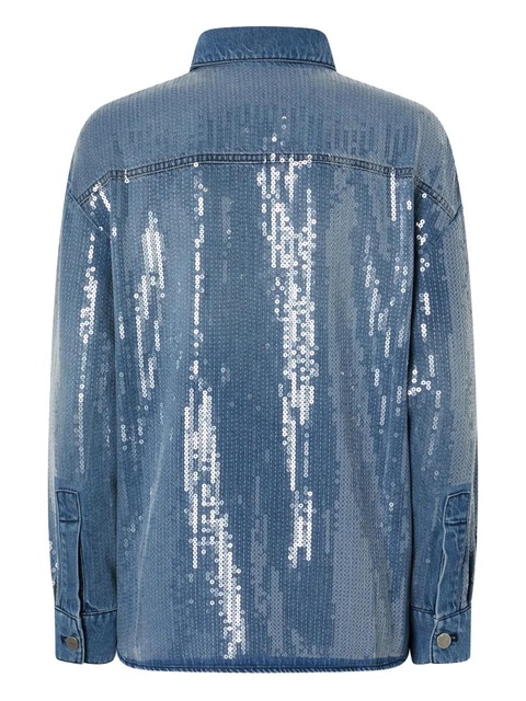 PINKO sequin-embellished denim shirt - Blue - zdjęcie produktu nr 1