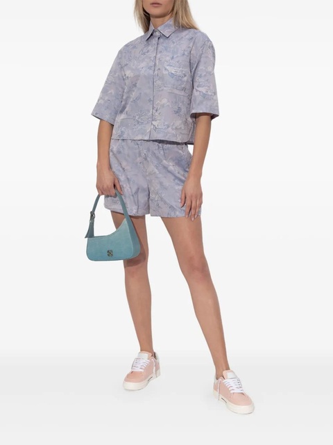 Off-White angel-print cropped cotton shirt - Purple - zdjęcie produktu nr 2