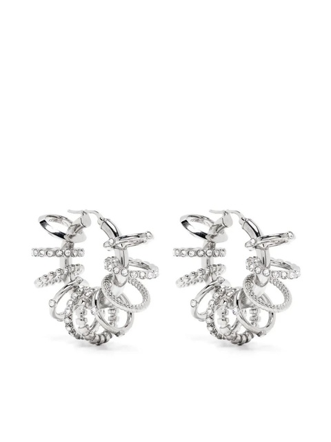 Amina Muaddi Multi Ring hoop earrings - Silver - zdjęcie produktu nr 1