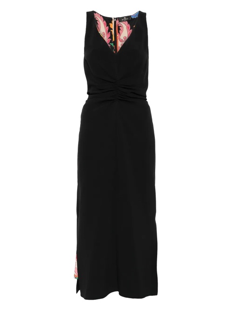 ETRO ruched-detailed midi dress - Black - zdjęcie produktu nr 1