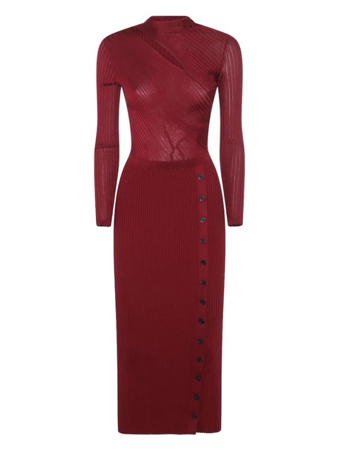 Self-Portrait ribbed dress - Red - zdjęcie produktu nr 1