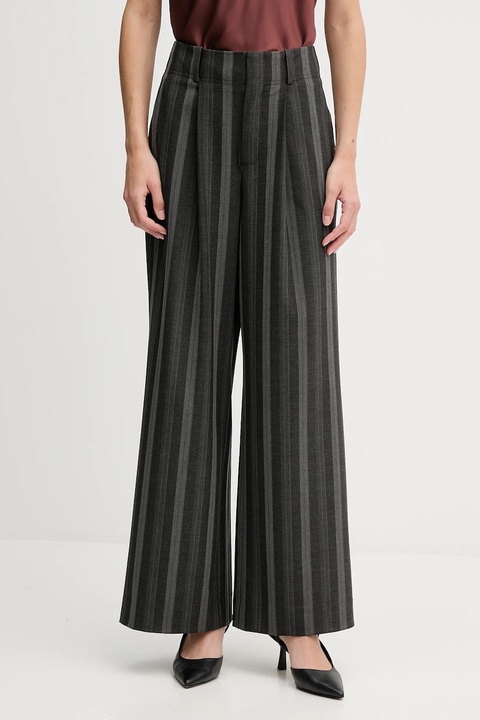 Mos Mosh spodnie EVINE damskie kolor szary szerokie high waist 173851 - zdjęcie produktu nr 1