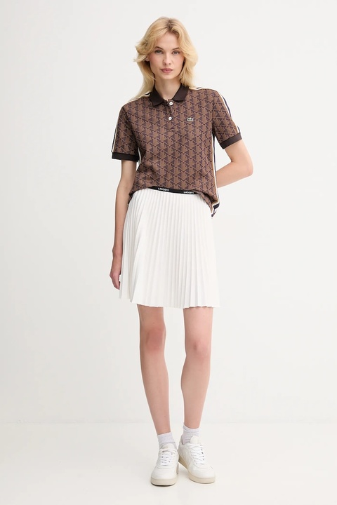 Lacoste spódnica kolor biały mini rozkloszowana JF1403 - zdjęcie produktu nr 2