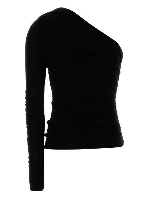 AGOLDE one-shoulder ruched top - Black - zdjęcie produktu nr 2
