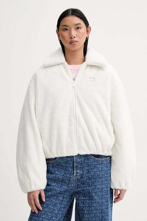 Tommy Jeans kurtka kolor beżowy przejściowa oversize DW0DW21669 - zdjęcie produktu nr 1