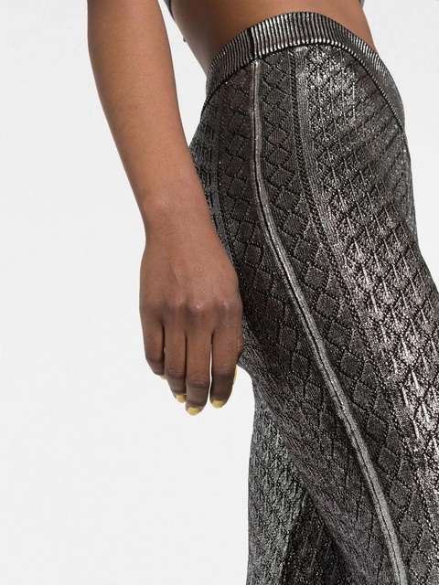 Rabanne high waist flared trousers - Silver - zdjęcie produktu nr 2