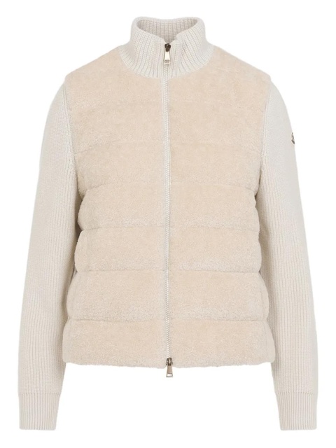 Moncler padded teddy wool zip-up cardigan - Neutrals - zdjęcie produktu nr 1