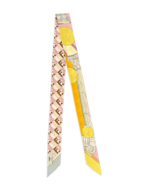 FENDI optical-print silk scarf - Yellow - zdjęcie produktu nr 2