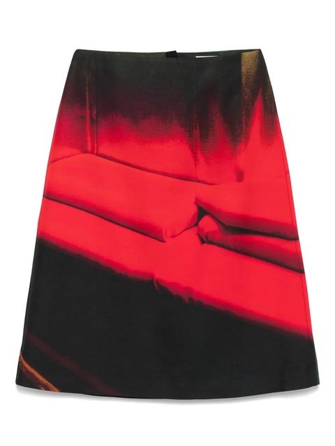 Jil Sander printed midi skirt - Red - zdjęcie produktu nr 1