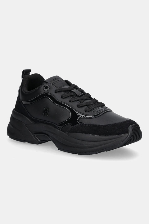 Tommy Hilfiger sneakersy skórzane TH CHUNKY RUNNER PATENT damskie kolor czarny FW0FW08840 - zdjęcie produktu nr 1