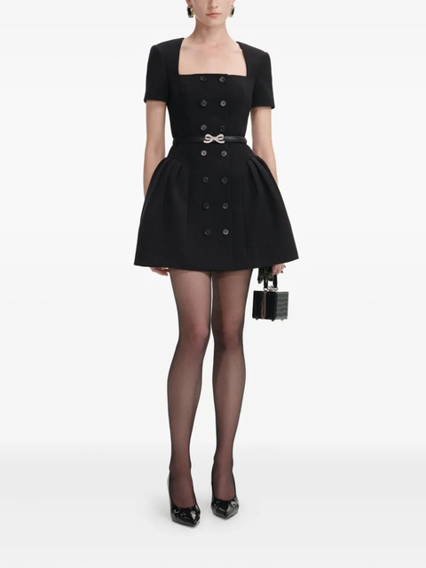 Self-Portrait double-breasted short-sleeves mini dress - Black - zdjęcie produktu nr 2