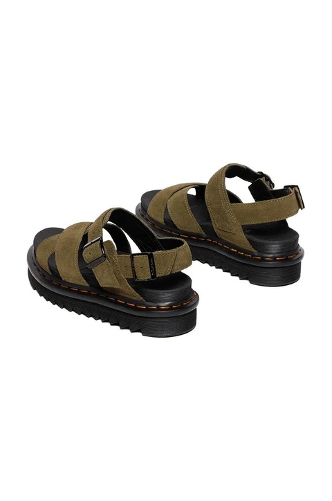 Dr. Martens sandały zamszowe Voss II damskie kolor zielony na platformie DM41122300 - zdjęcie produktu nr 2