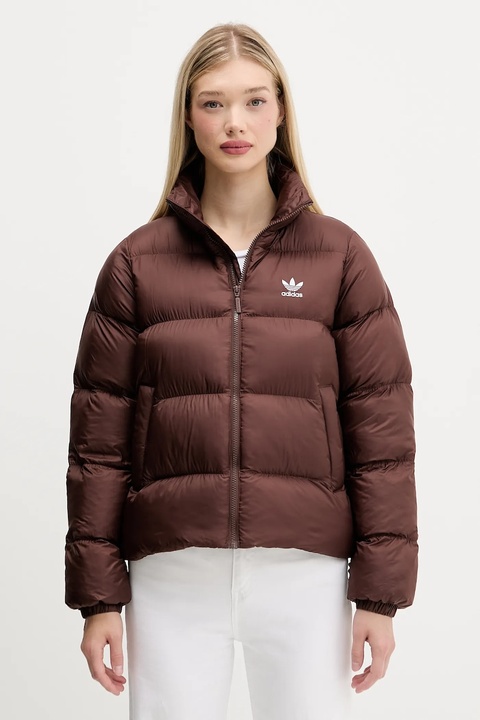 adidas Originals kurtka Short Puffer kolor brązowy zimowa JX2948 - zdjęcie produktu nr 1