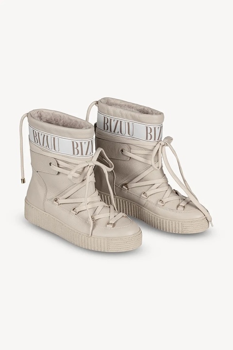 Bizuu śniegowce skórzane kolor beżowy ESPEN - zdjęcie produktu nr 1