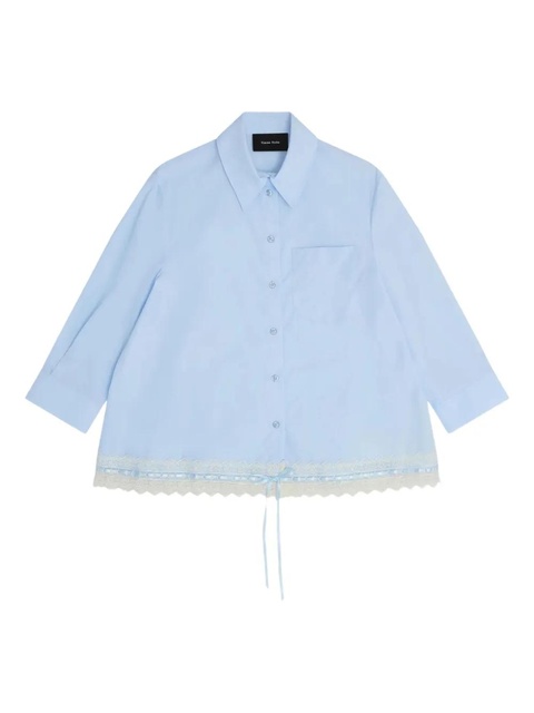 Simone Rocha lace-trim shirt - Blue - zdjęcie produktu nr 2