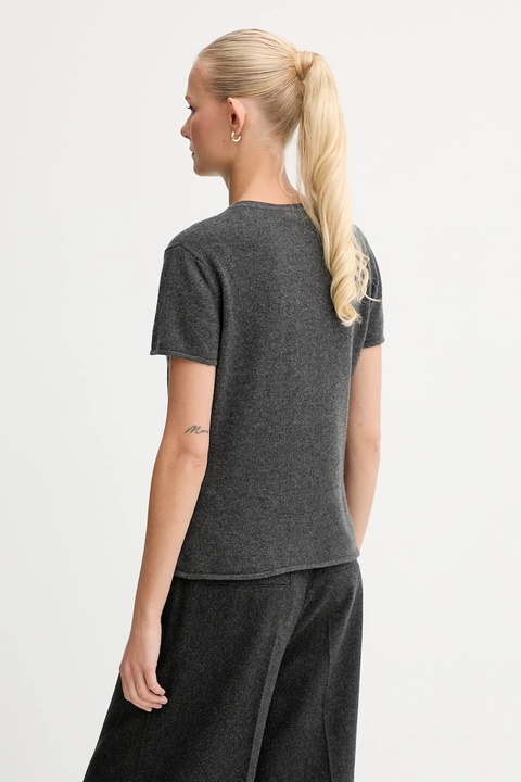 Bally t-shirt kaszmirowy damski kolor szary WKN07A - zdjęcie produktu nr 2