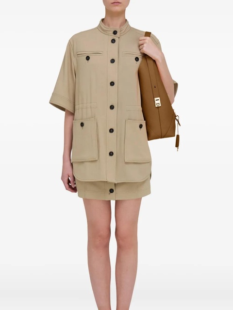 Ferragamo small V-shaped shoulder bag - Brown - zdjęcie produktu nr 1