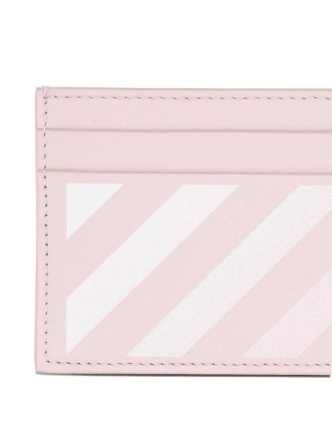 Off-White leather stripes cardholder - Pink - zdjęcie produktu nr 2