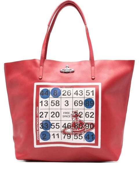 Vivienne Westwood bingo-print Orb-embellishment tote bag - Red - zdjęcie produktu nr 1