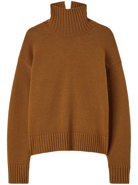 Jil Sander funnel-neck cashmere blend jumper - Brown - zdjęcie produktu nr 1