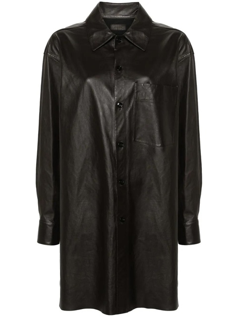 LEMAIRE leather side-slits shirt - Brown - zdjęcie produktu nr 1