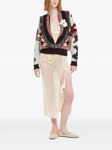 Alanui Icon jacquard fringed cardigan - Neutrals - zdjęcie produktu nr 2