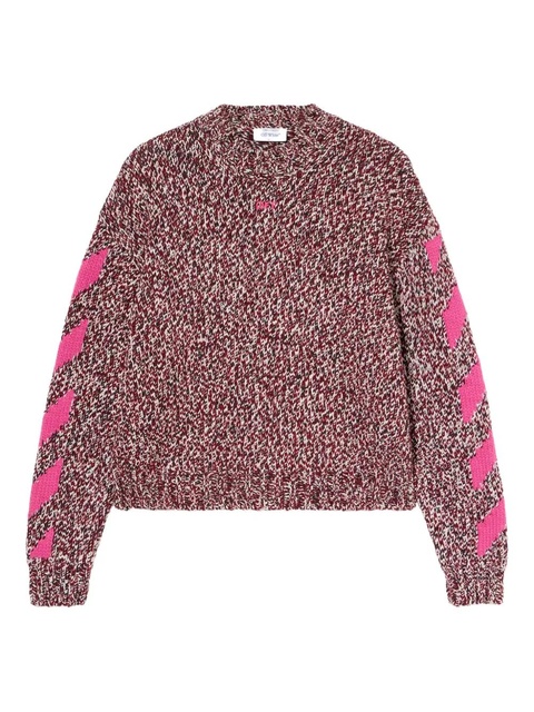 Off-White mouline Arrow crew-neck sweater - Pink - zdjęcie produktu nr 1