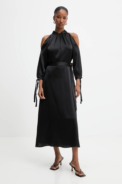 Answear.LAB sukienka kolor czarny midi rozkloszowana - zdjęcie produktu nr 1