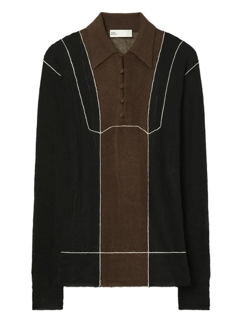 Tory Burch colour-block polo top - Black - zdjęcie produktu nr 1