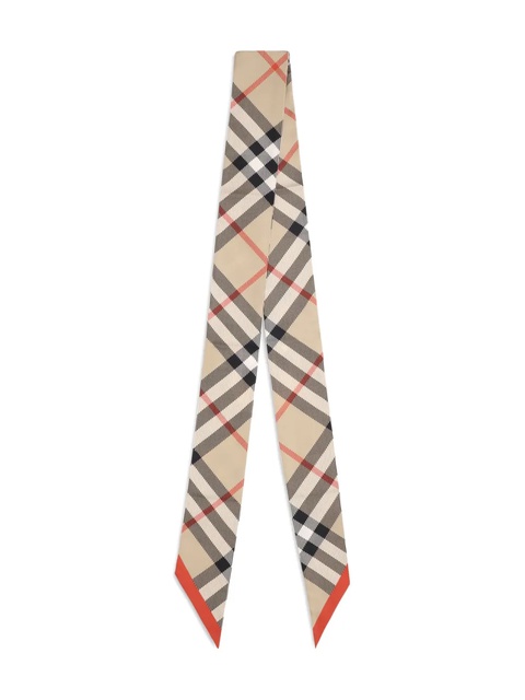 Burberry check-pattern silk scarf - Neutrals - zdjęcie produktu nr 2